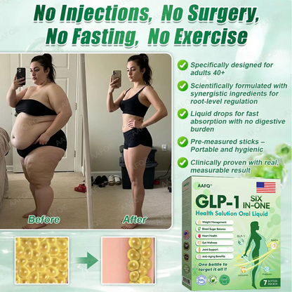 ®™©𝐅𝐃𝐀 𝐕𝐄𝐑𝐈𝐅𝐈𝐄𝐃⚕️AAFQ® GLP-1 6-in-1 Slim & Healthy Oral Solution (Once a day, results in 7 days), With 100 Billion CFU Active Probiotics 🌞 For obesity, abdominal bloating, sagging skin, diabetes, low energy, gut health, joint issues, and more