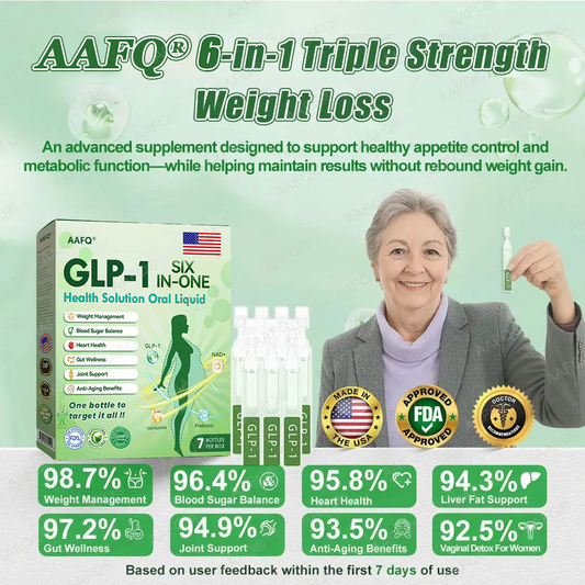 ®™©𝐅𝐃𝐀 𝐕𝐄𝐑𝐈𝐅𝐈𝐄𝐃⚕️AAFQ® GLP-1 6-in-1 Slim & Healthy Oral Solution (Once a day, results in 7 days), With 100 Billion CFU Active Probiotics 🌞 For obesity, abdominal bloating, sagging skin, diabetes, low energy, gut health, joint issues, and more