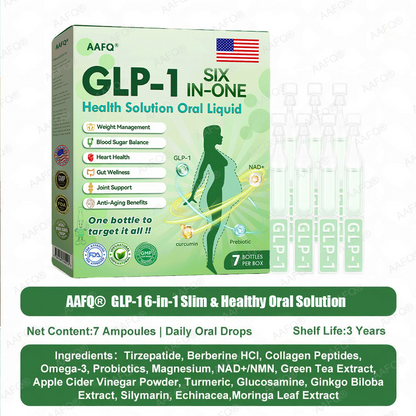 ®™©𝐅𝐃𝐀 𝐕𝐄𝐑𝐈𝐅𝐈𝐄𝐃⚕️AAFQ® GLP-1 6-in-1 Slim & Healthy Oral Solution (Once a day, results in 7 days), With 100 Billion CFU Active Probiotics 🌞 For obesity, abdominal bloating, sagging skin, diabetes, low energy, gut health, joint issues, and more