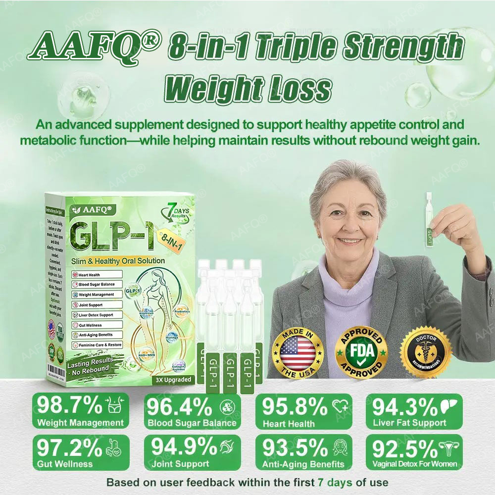 ⭐𝐋𝐢𝐦𝐢𝐭𝐞𝐝-𝐭𝐢𝐦𝐞 𝟖𝟎% 𝐎𝐅𝐅!🏅AAFQ® GLP-1 8-in-1 Slim & Healthy Oral Solution (Once a day, results in 7 days), With 100 Billion CFU Active Probiotics 🌞 For obesity, abdominal bloating, sagging skin, diabetes, low energy, gut health, joint issues, and more