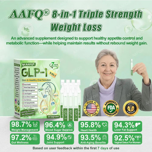 ⭐𝐋𝐢𝐦𝐢𝐭𝐞𝐝-𝐭𝐢𝐦𝐞 𝟖𝟎% 𝐎𝐅𝐅!🏅AAFQ® GLP-1 8-in-1 Slim & Healthy Oral Solution (Once a day, results in 7 days), With 100 Billion CFU Active Probiotics 🌞 For obesity, abdominal bloating, sagging skin, diabetes, low energy, gut health, joint issues, and more